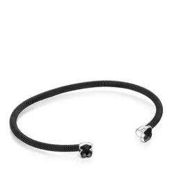 Pulseira estreita Mesh Color em Aço IP preto e Ónix