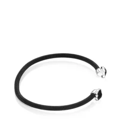 Pulseira estreita Mesh Color em Aço IP preto e Ónix