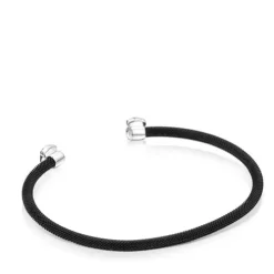 Pulseira estreita Mesh Color em Aço IP preto e Ónix