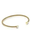Pulseira estreita Mesh Color em Aço IP dourado e Howlita
