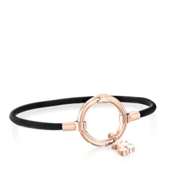 Pulseira Hold em Prata Vermeil rosa e Aço IP preto