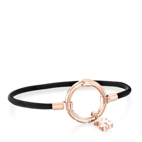 Pulseira Hold em Prata Vermeil rosa e Aço IP preto