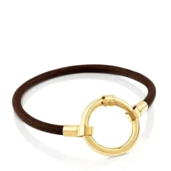 Pulseira Hold em Prata Vermeil e Couro