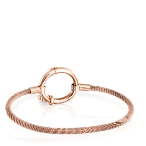 Pulseira Hold em Prata Vermeil rosa e Aço IP rosa