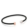 Pulseira Icon Mesh em Aço e Prata Vermeil rosa com Pérola