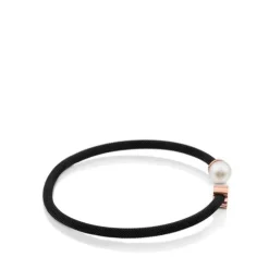 Pulseira Icon Mesh em Aço e Prata Vermeil rosa com Pérola