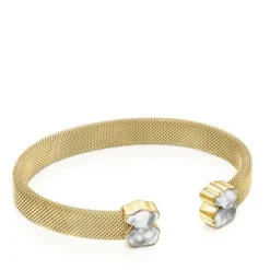 Pulseira Mesh Color em Aço IP dourado e Howlita