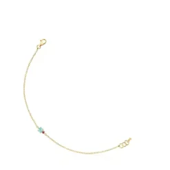 Pulseira Mini Ivette em Ouro com Amazonite e Rubi
