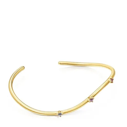 Pulseira oval Magic Nature em prata vermeil e pedras preciosas