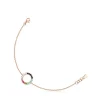 Pulseira Straight disco em Prata Vermeil rosa com Pedras Preciosas
