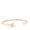 Pulseira Super Micro em Prata Vermeil rosa com Pérola