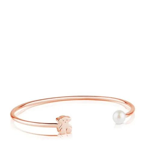 Pulseira Super Micro em Prata Vermeil rosa com Pérola