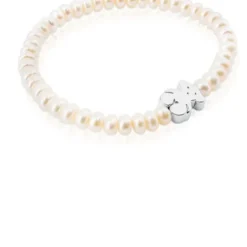 Pulseira Sweet Dolls urso de Pérolas e Prata