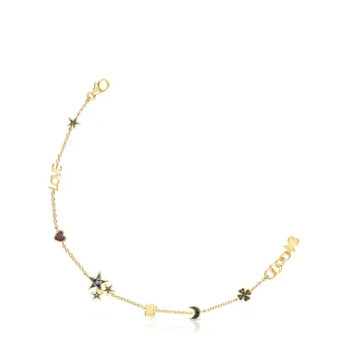 Pulseira Teddy Bear em Prata vermeil e Pedras preciosas
