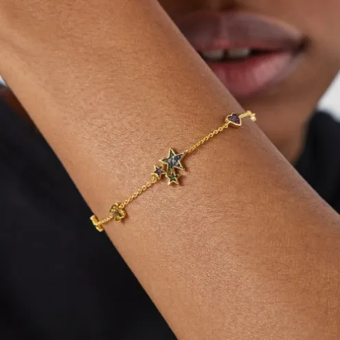 Pulseira Teddy Bear em Prata vermeil e Pedras preciosas