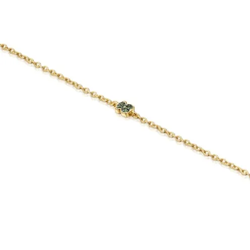 Pulseira TOUS New Motif em prata vermeil com urso de cromodiópsidos