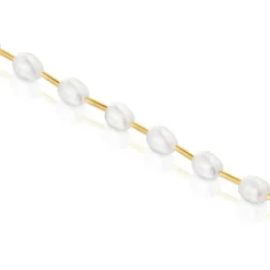 Pulseira tubo banhada a ouro de 18 K sobre prata e pérolas cultivadas Gloss