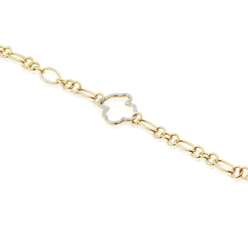 Pulseira urso corrente bicolor New Silueta