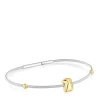 Pulseira urso em ouro e aço Mesh Tube