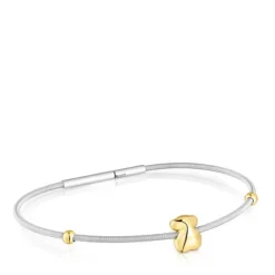 Pulseira urso em ouro e aço Mesh Tube
