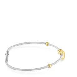 Pulseira urso em ouro e aço Mesh Tube