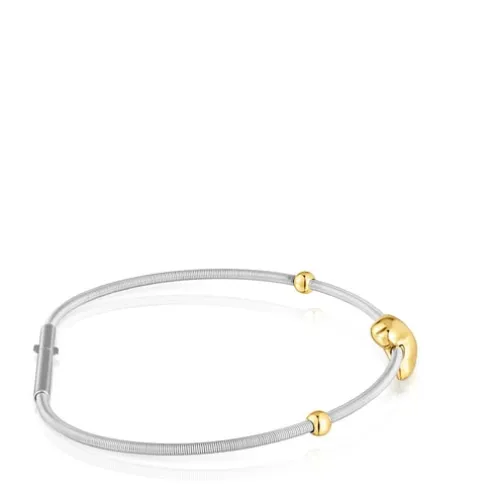 Pulseira urso em ouro e aço Mesh Tube