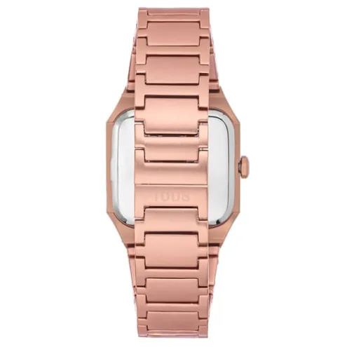 Relógio analógico com bracelete em alumínio rose gold e zircónias Karat Squared