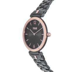 Relógio analógico com bracelete em aço IP cinzento e aço IPRG rosado S-Band