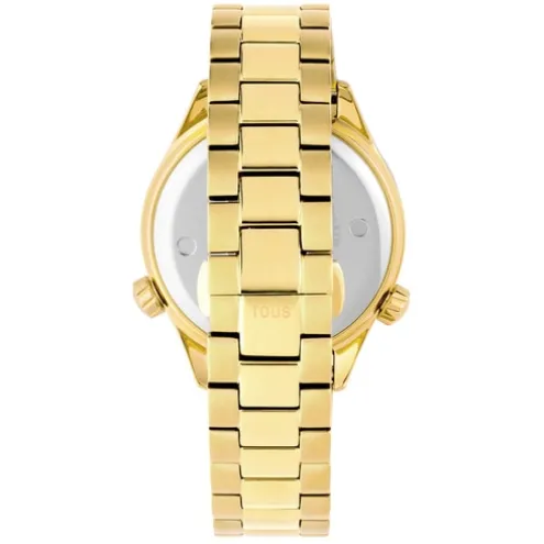 Relógio analógico com bracelete em aço IPG dourado e mostrador dourado TOUS Now