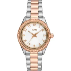 Relógio analógico com bracelete em aço e aço IPRG rosado TOUS T-Bear Kdt