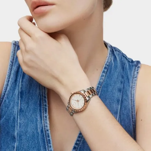 Relógio analógico com bracelete em aço e aço IPRG rosado TOUS T-Bear Kdt