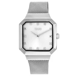 Relógio analógico com bracelete em aço Karat Squared