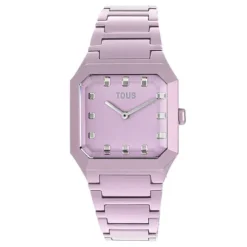 Relógio analógico com bracelete em alumínio rosa Karat Squared