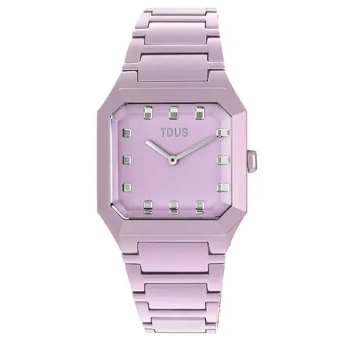 Relógio analógico com bracelete em alumínio rosa Karat Squared