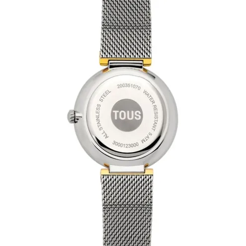 Relógio analógico com bracelete em aço e caixa de alumínio na cor IPG dourado TOUS S-Mesh Mirror