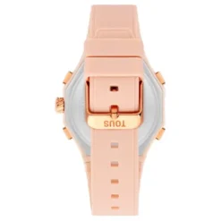 Relógio analógico/digital em aço IPRG nude com bracelete em nylon rosa Bet
