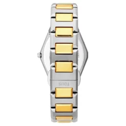 Relógio digital com bracelete em aço SS e aço IPG dourado Karat