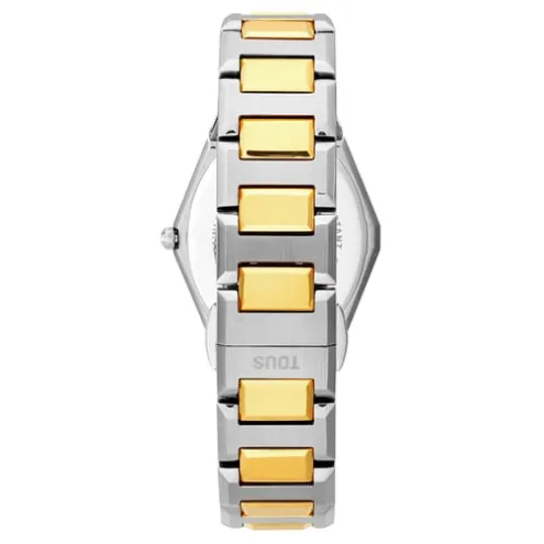 Relógio digital com bracelete em aço SS e aço IPG dourado Karat