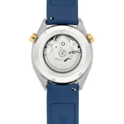 Relógio gmt automático com correia de silicone azul-marinho, caixa em aço IPG dourado e mostrador em madrepérola TOUS Now