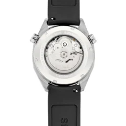 Relógio gmt automático com correia de silicone preta, caixa em aço e mostrador em madrepérola TOUS Now