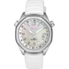 Relógio gmt automático  com correia de silicone branca, caixa em aço e mostrador em madrepérola TOUS Now