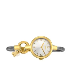 Relógio Hold Charms em Aço IP dourado com correia em Aço