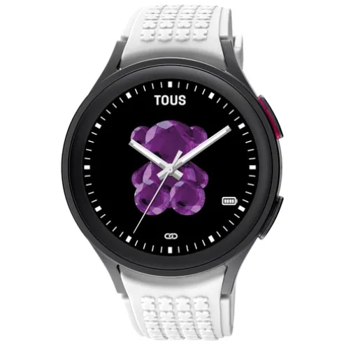 Relógio Samsung Galaxy 5 Pro X TOUS smartwatch de titânio preto com pulseira de silicone preta