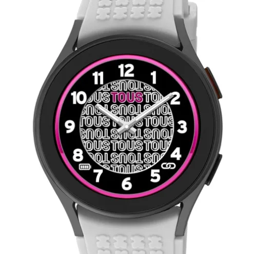 Relógio Samsung Galaxy Watch 5 X TOUS smartwatch em alumínio cinzento com banda de silicone cinzenta