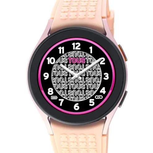 Relógio Samsung Galaxy Watch 5 X TOUS smartwatch em alumínio rosa com banda de silicone rosa