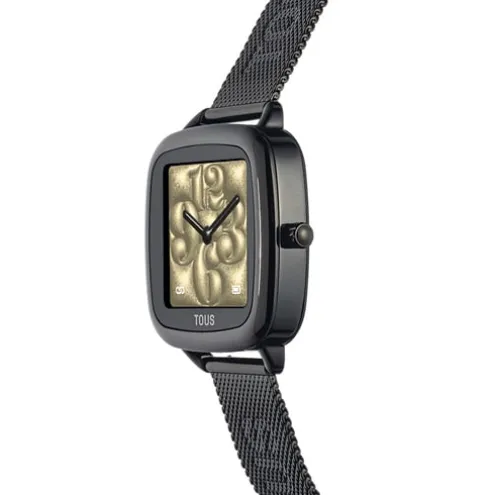 Relógio smartwatch com bracelete em aço IP preto D-Connect