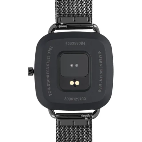 Relógio smartwatch com bracelete em aço IP preto D-Connect