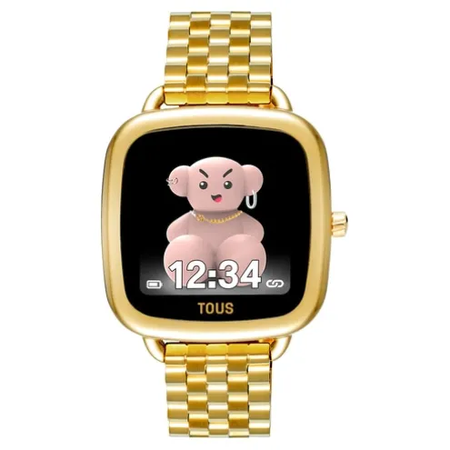 Relógio smartwatch com bracelete em aço IPG dourado D-Connect