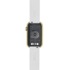 Relógio smartwatch com correia em nylon e correia em silicone branco T-Band
