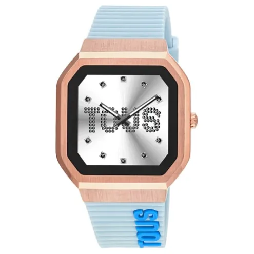 Relógio smartwatch com correia em nylon e correia em silicone azul B-Connect